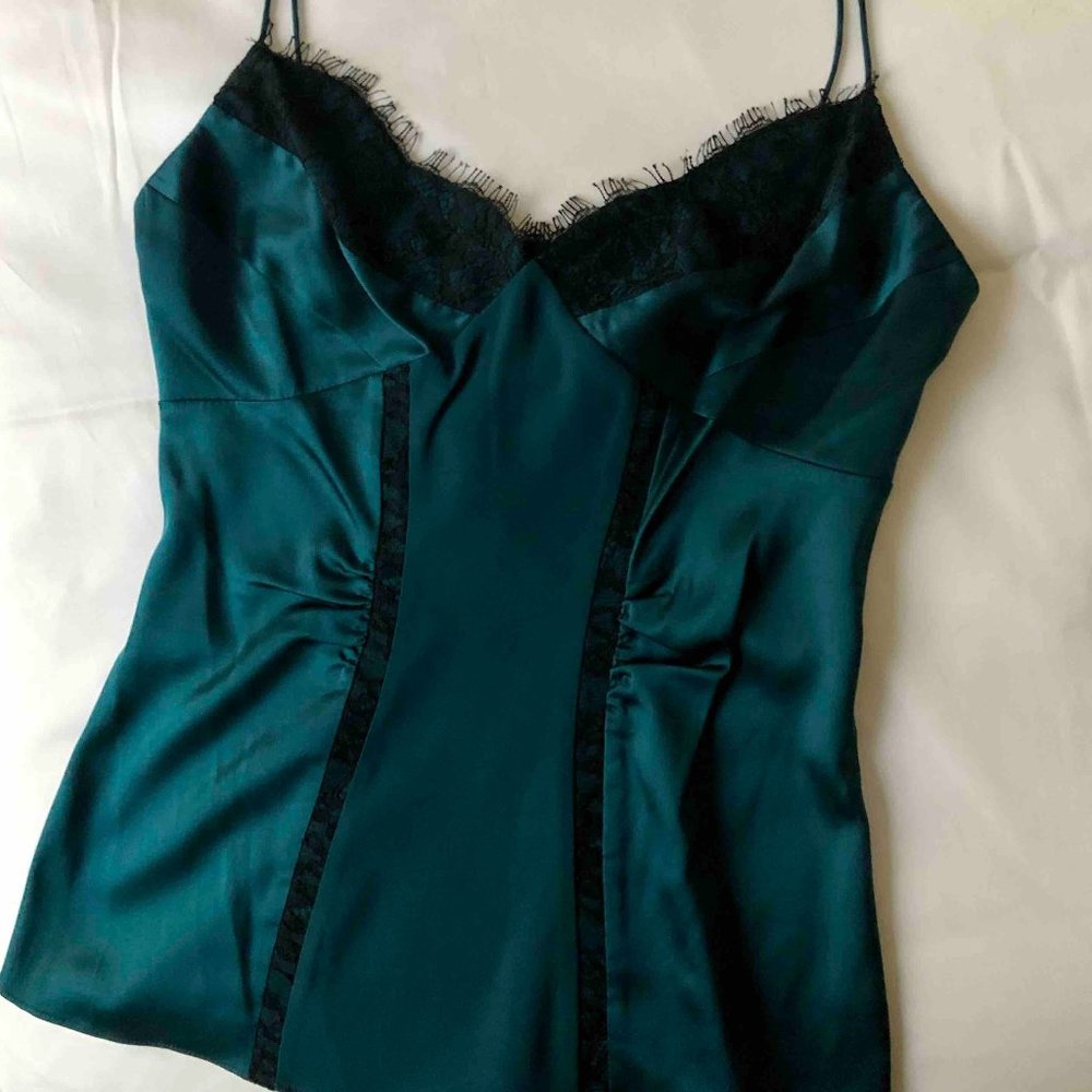 Diane Von Furstenberg Silk Cami Size 0 in Teal